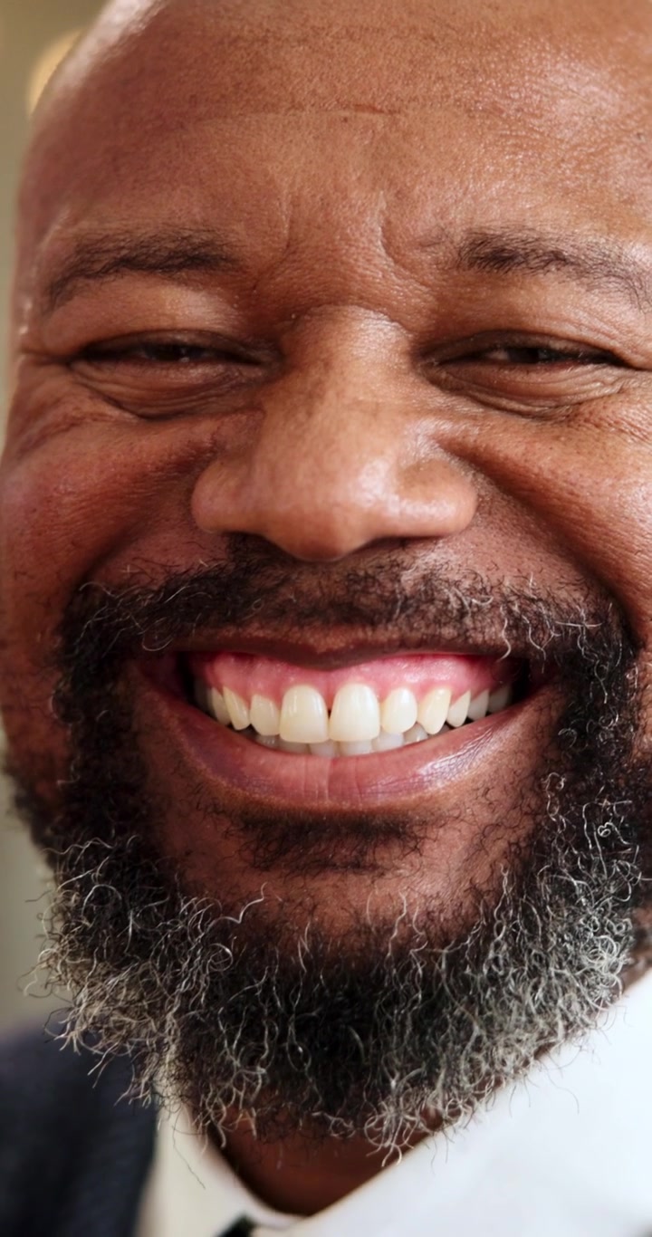 Close-up Portrait of a Smiling Mature African American Man