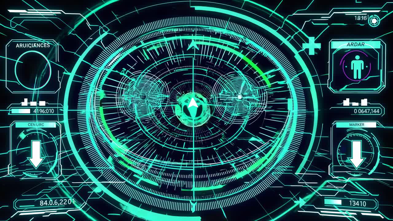 Futuristic Interface Dashboard with Radar and Controls