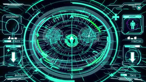 futuristic interface dashboard with radar and controls