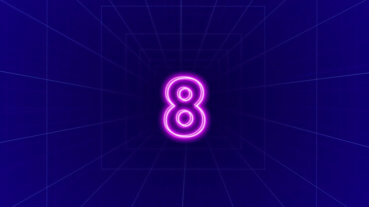 Conto alla rovescia 4K 3D di 60 secondi con luce al neon su sfondo blu, timer da 10 a 0 secondi