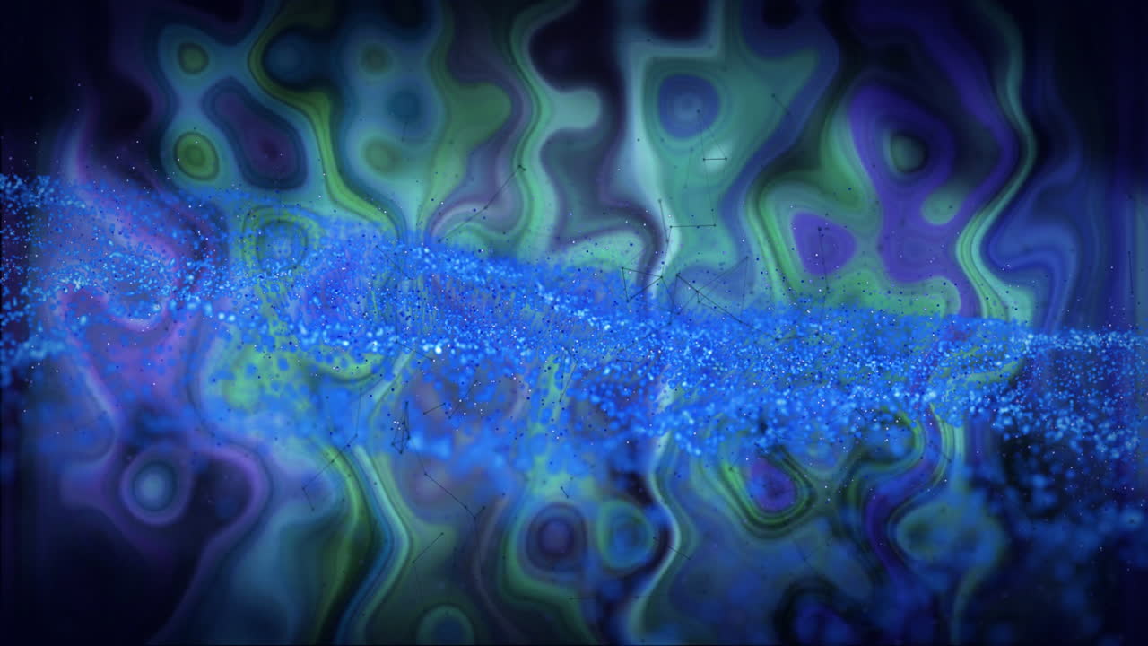 Animation of swirling blue and green patterns creating dynamic, fluid motion effect