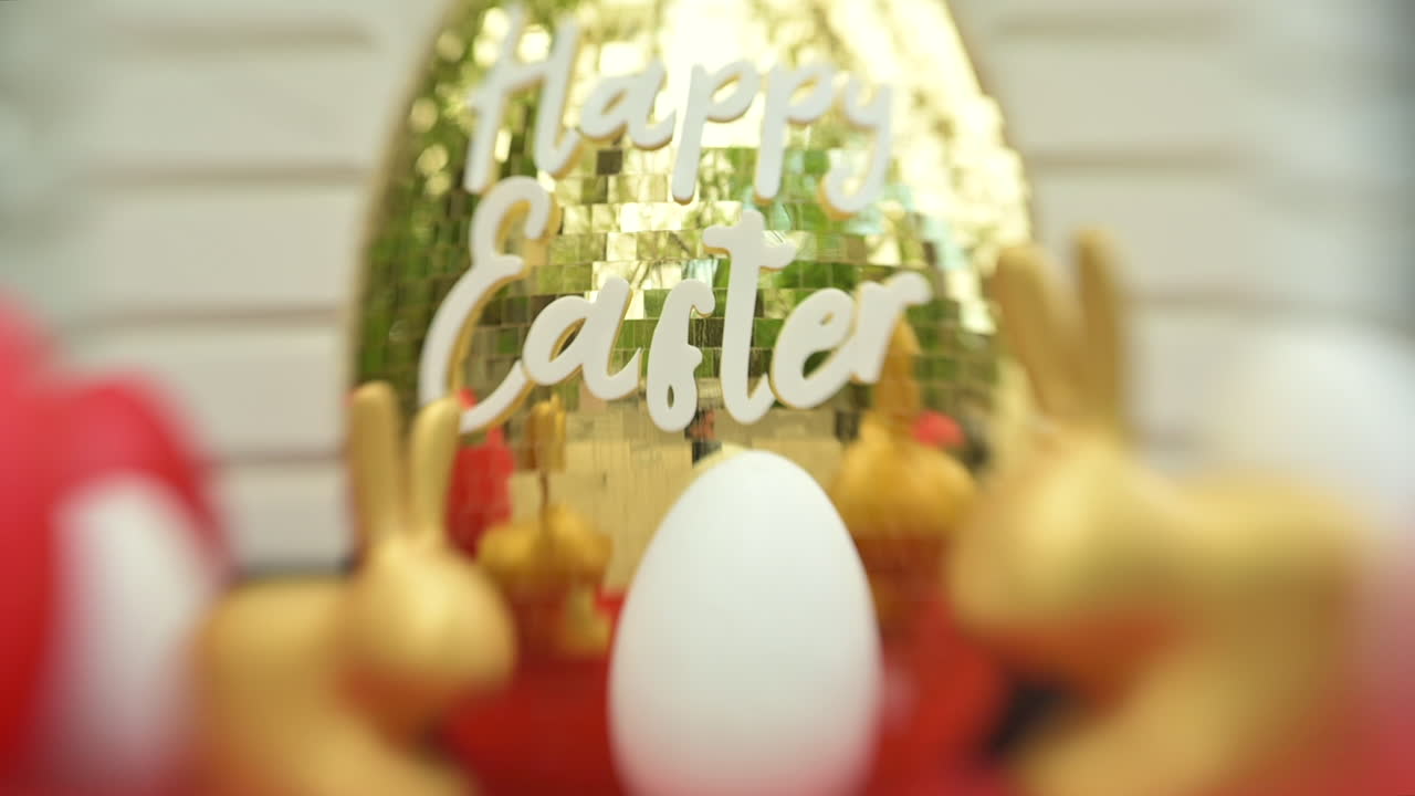 Golden easter egg decoration with writing