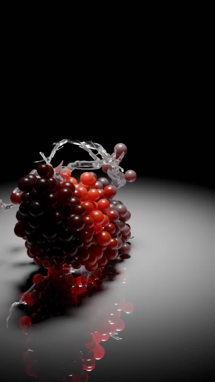 uvas abstractas en arte 3d