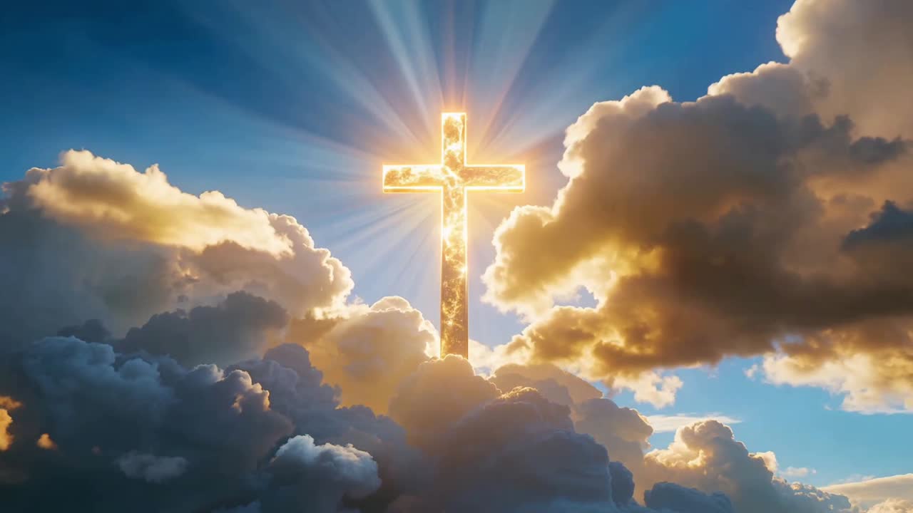 Sfondo di culto con croce cristiana.
