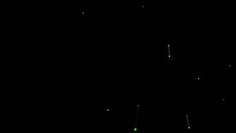 render 3d de patrón de puntos verdes aleatorios conectados con líneas