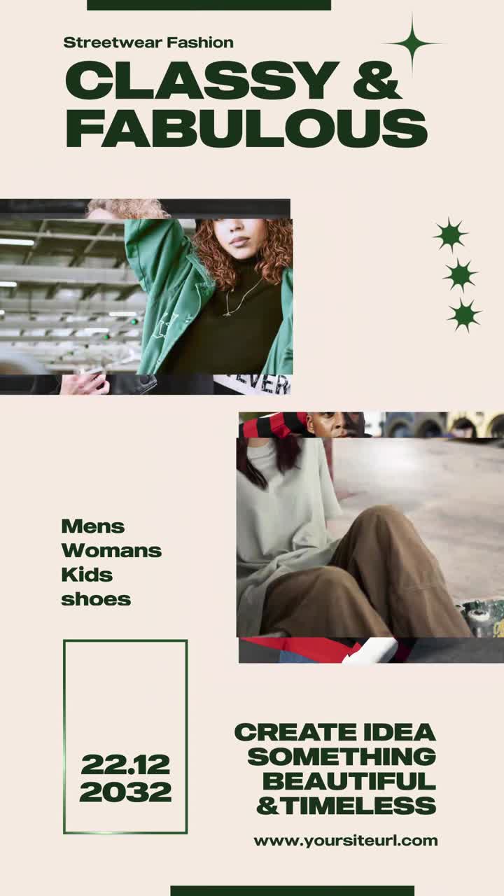 Dynamisk collage, der fremviser trendy streetwear modestile