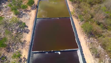 aerial view with drone of sewage pits in the yucatan peninsula