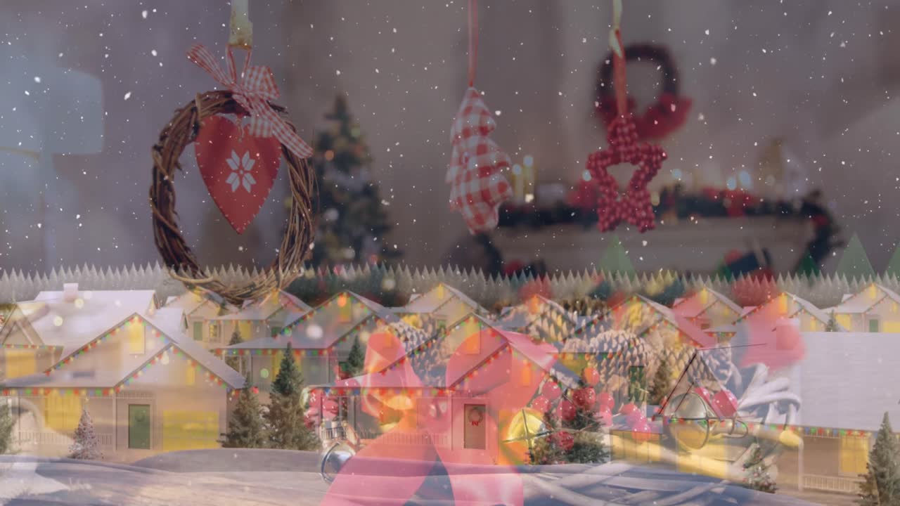 크리스마스 장식 위에 겨울 풍경의 애니메이션