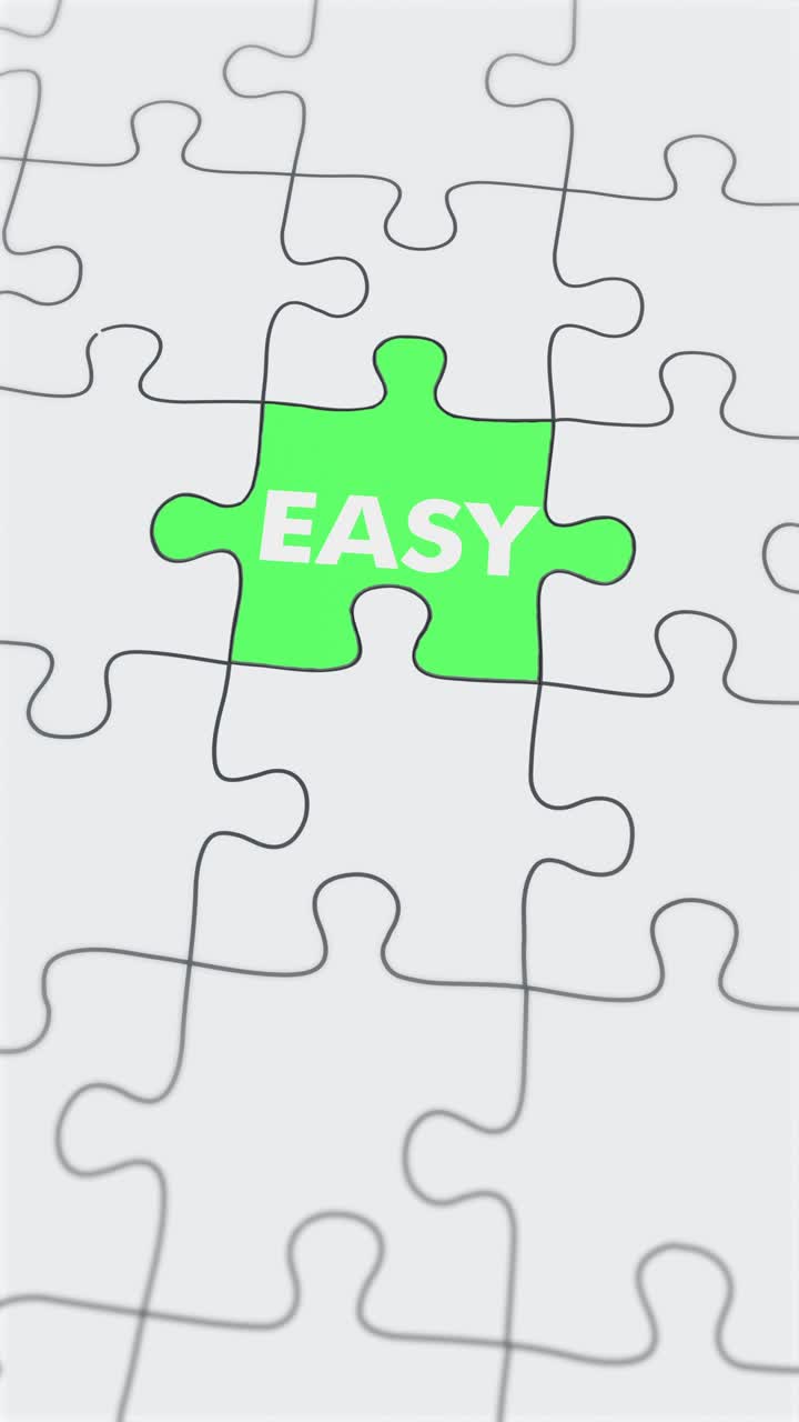 Difficult Easy Jigsaw puzzle assembled Vertical Video