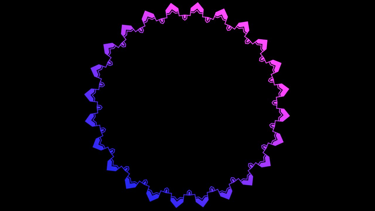 diseño gráfico que gira en el centro y aumenta el tamaño, para cubrir todo el fondo y desaparecer.