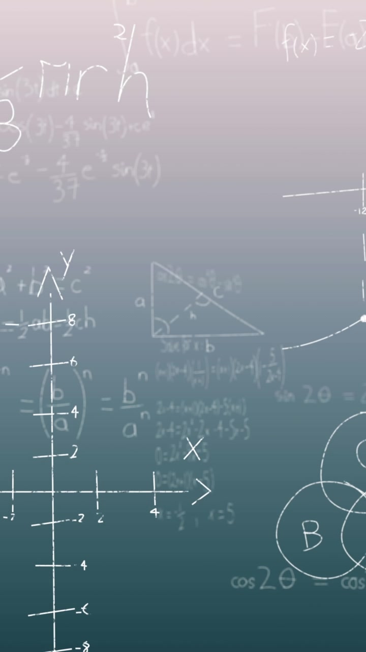 Animazione di equazioni matematiche su sfondo blu