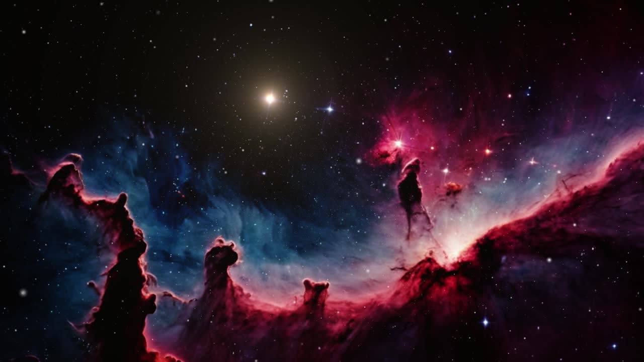 Colorful nebula with stars, Space nebulae 4K