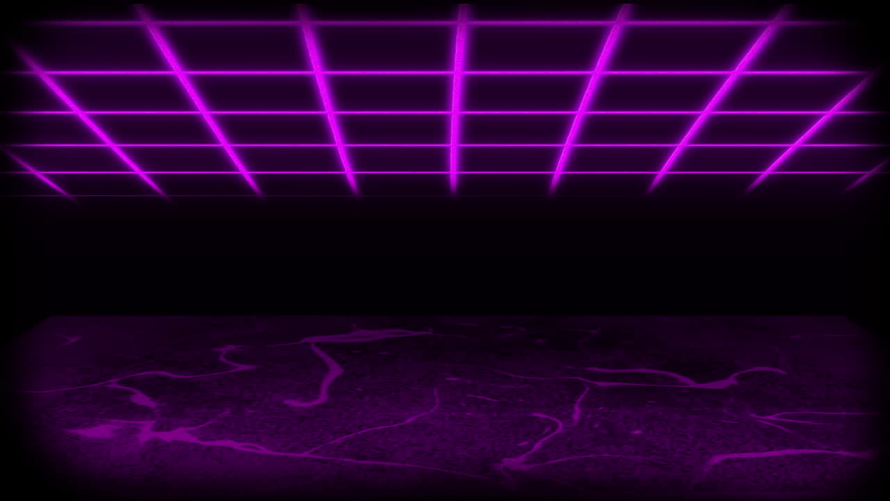 luz de neón retro brillante que se mueve sobre un fondo negro