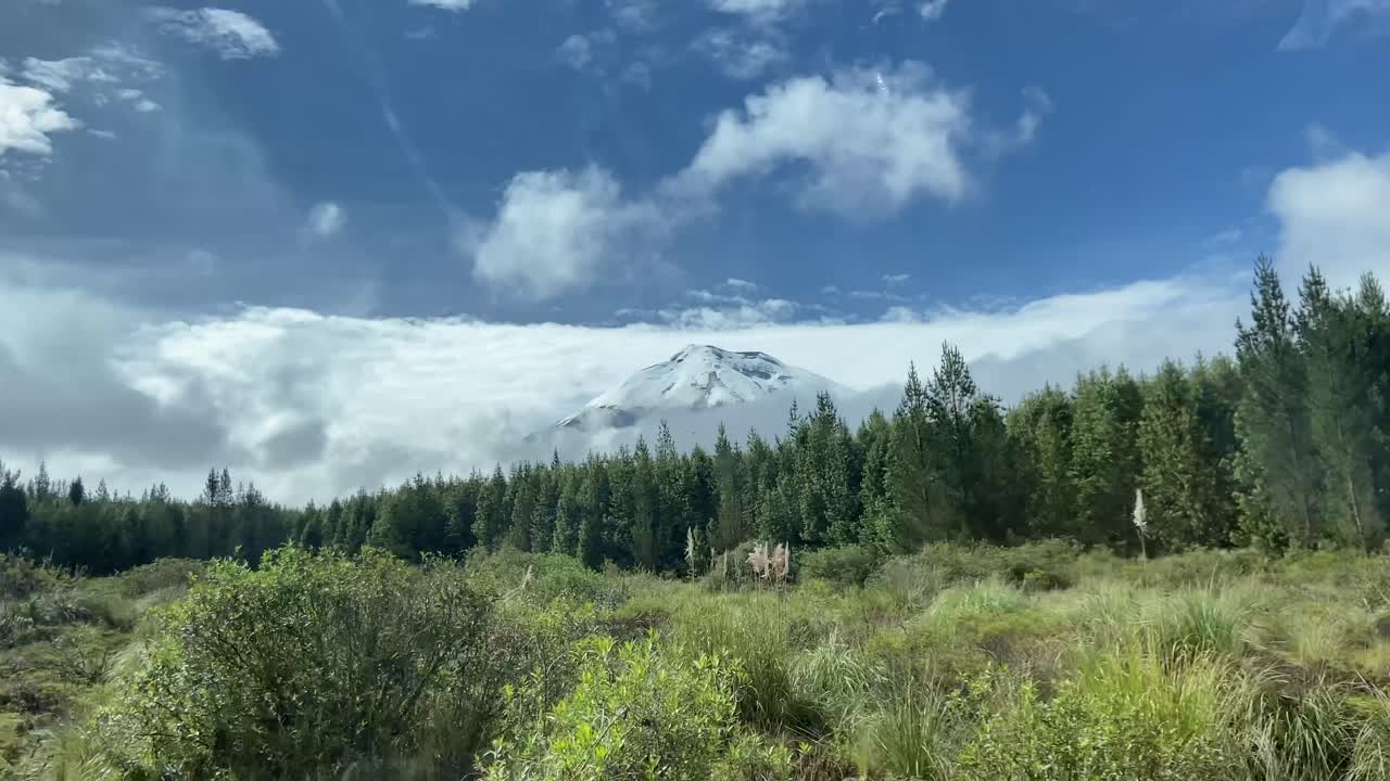 Cotopaxi national park Andes mountains roadtrip window car view POV Ecuador