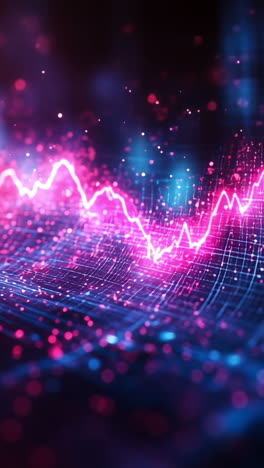 vibrant abstract wave design. vivid digital waves pulse with energy, showcasing a blend of colors and lights in an abstract composition.