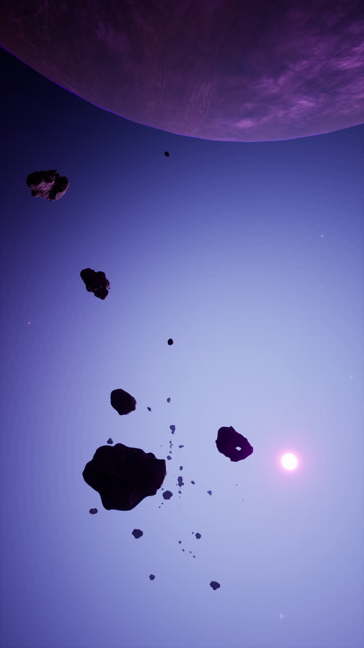 asteroides en un paisaje del espacio profundo