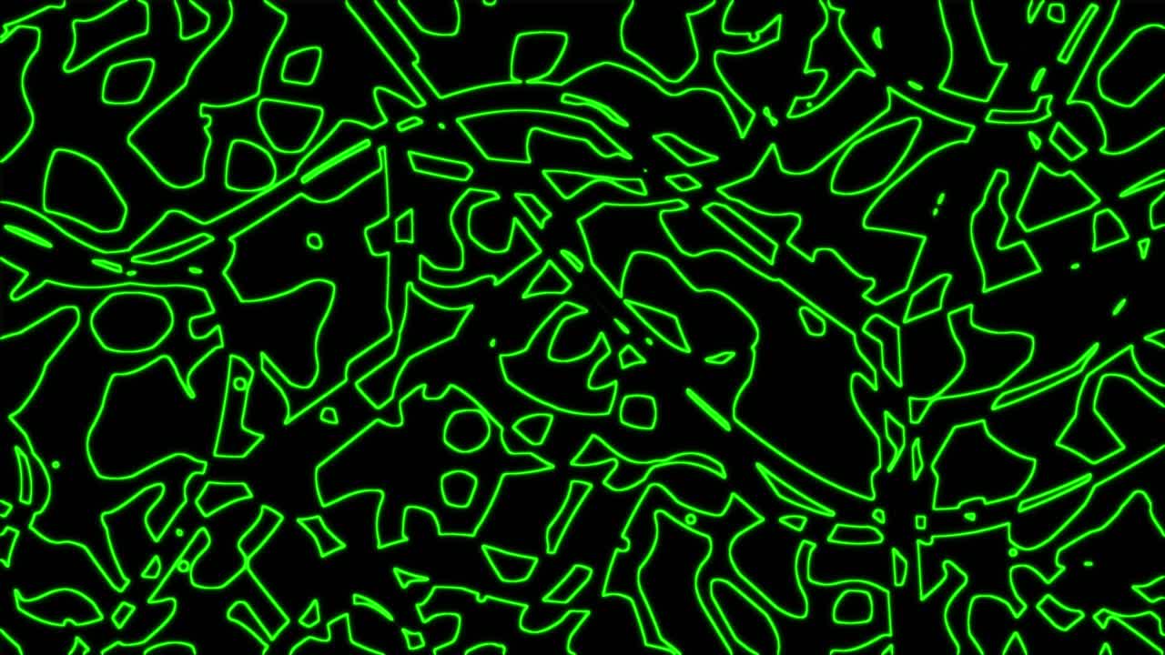 Abstract Stripes Kaleidoscope effect. Green liquid waves corporate abstract motion background. Seamless loop. Motion shapes Outline Border. Wave stripes. Video animation VJ, 4K