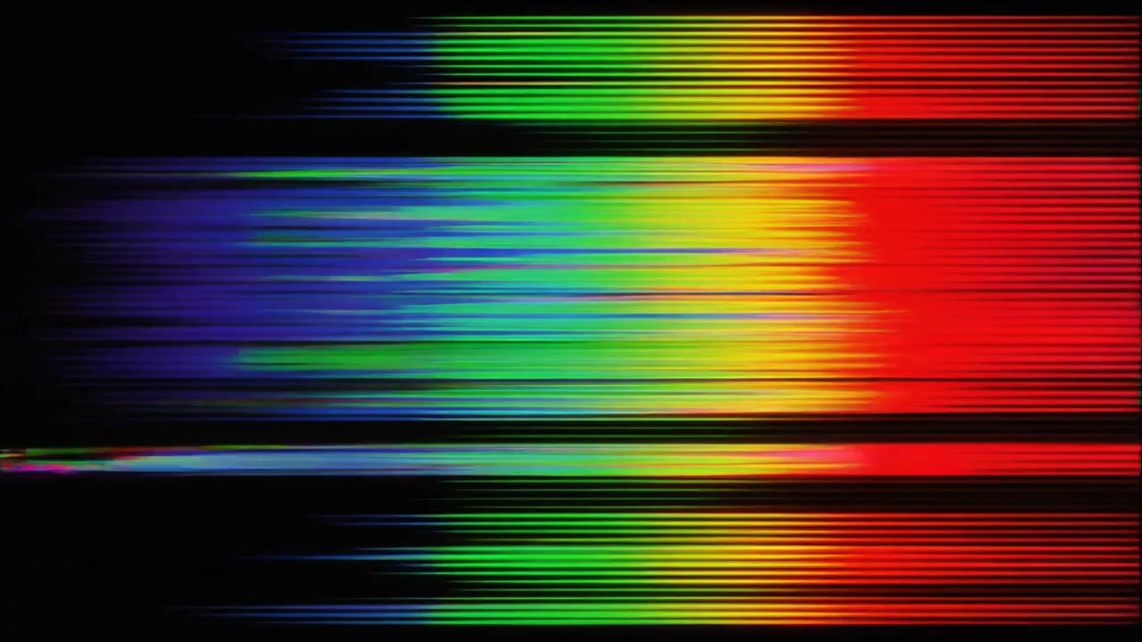 Abstract Digital Glitch Effect with Colorful Horizontal Lines