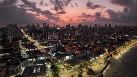 sunset beach at joao pessoa paraiba brazil