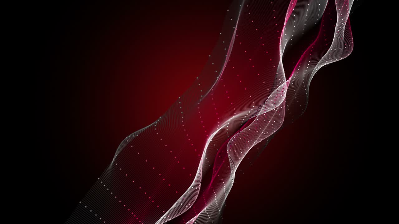 Animazione potente con oggetto a particelle ondulate in slow motion, loop 4K 4096x2304.