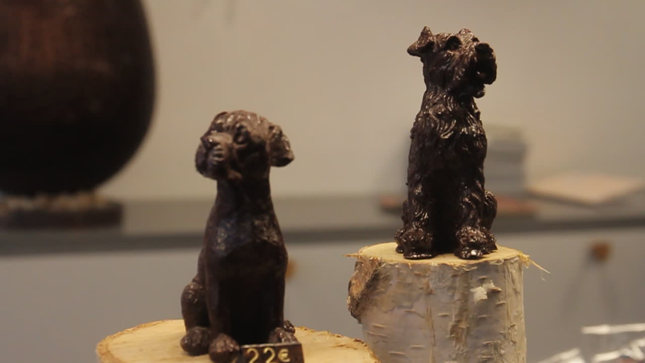 Chocolate dog sculptures