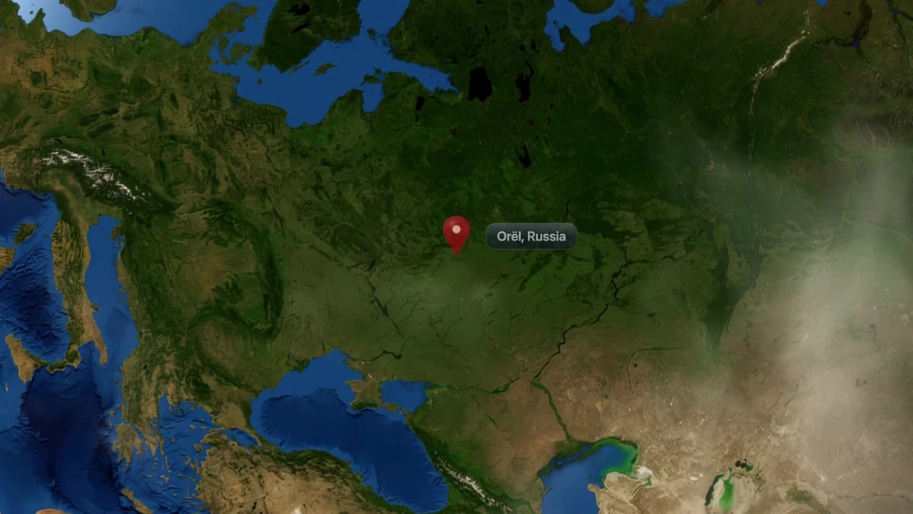 Digital Earth Zoom to Orel, Russia