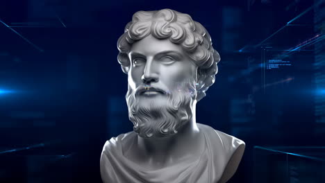 digital interpretation of a classical bust with ai elements