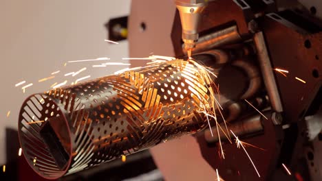 cnc laser cutting of metal, modern industrial technology.