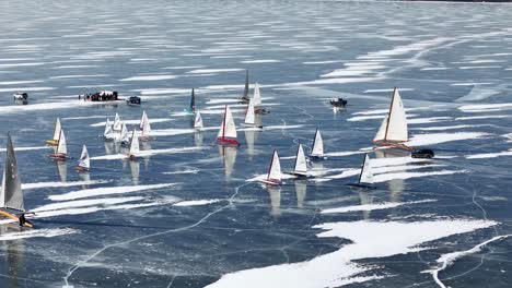 in the winter months, competitive ice boating takes place on lake winnebago north of fond du lac, wi.
