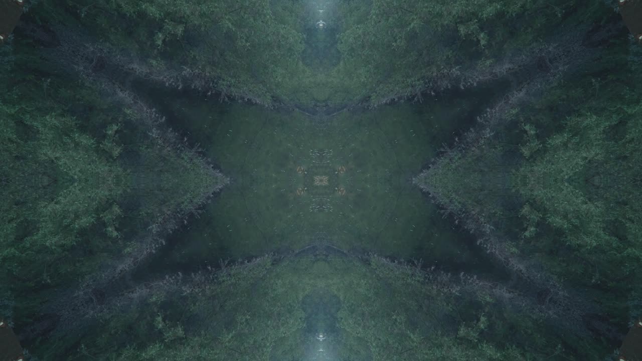 caleidoscopio de vegetación usando imágenes de bosque de wissahickon creek, philadelphia, #61