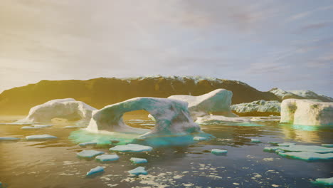 icebergs en un paisaje congelado