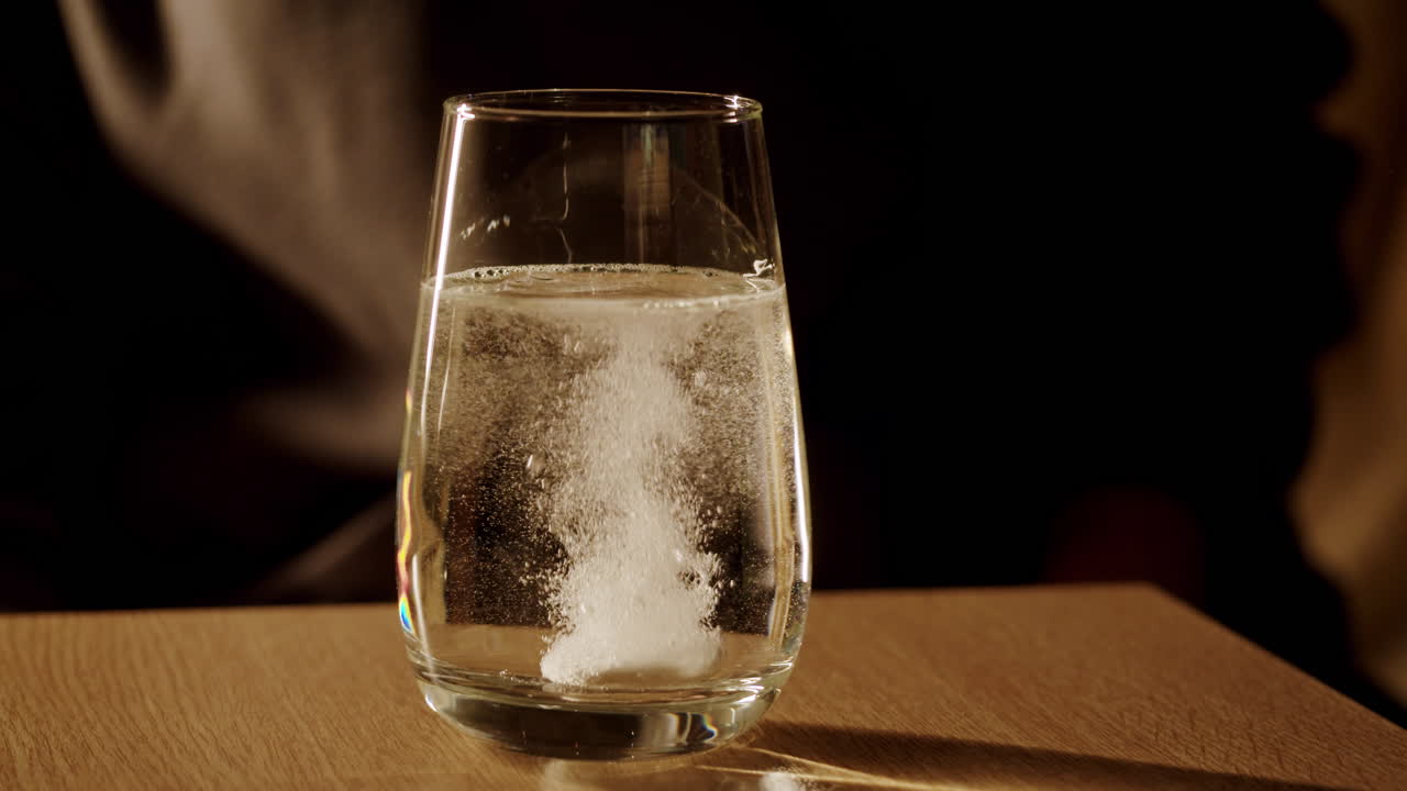 disolver una píldora en agua