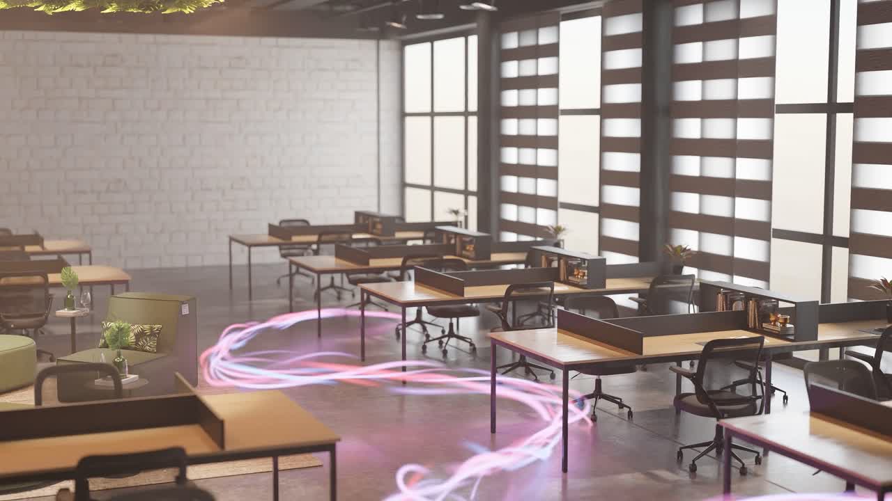 Modern Co-working Space with Ambient Lighting