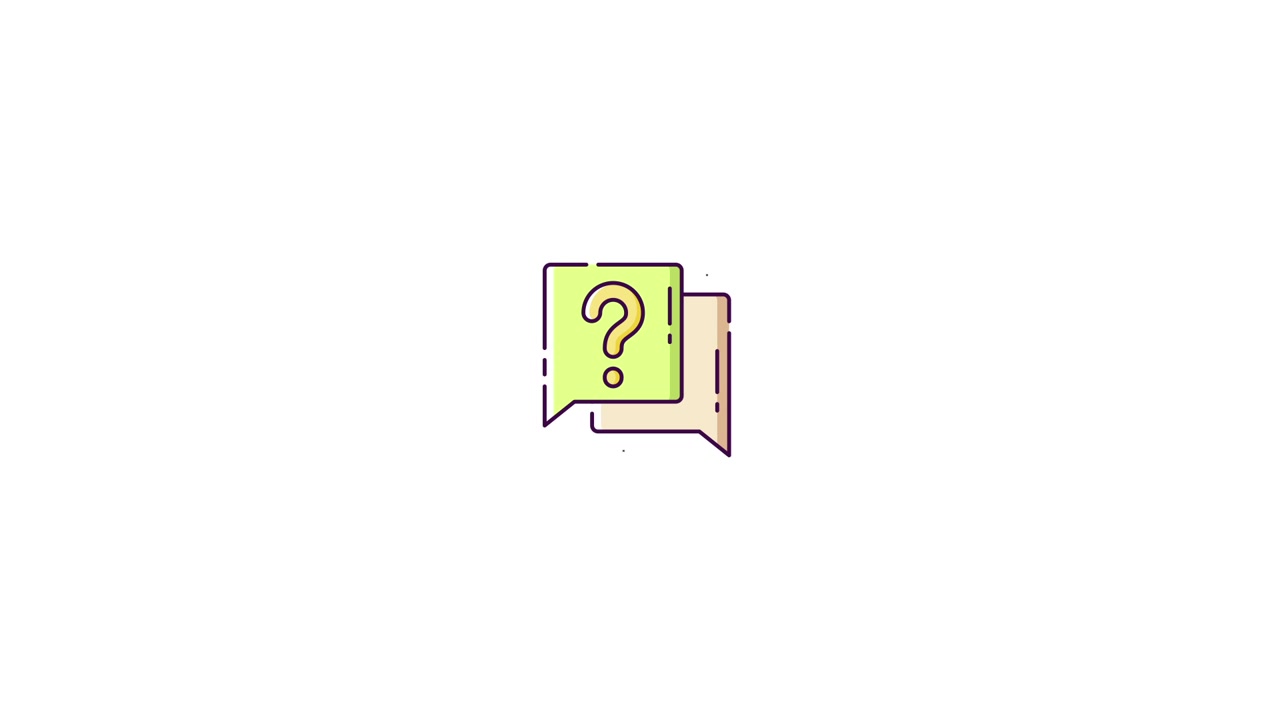 Animated Question Mark in Speech Bubble Icon