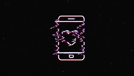 el diseño del icono de glitch de las redes sociales aislado en un fondo oscuro. icono web delineado. gráficos en movimiento.