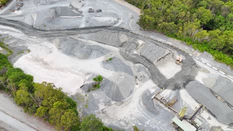 drone captures quarry and surrounding landscape