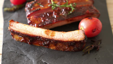 grilled and barbecue ribs pork