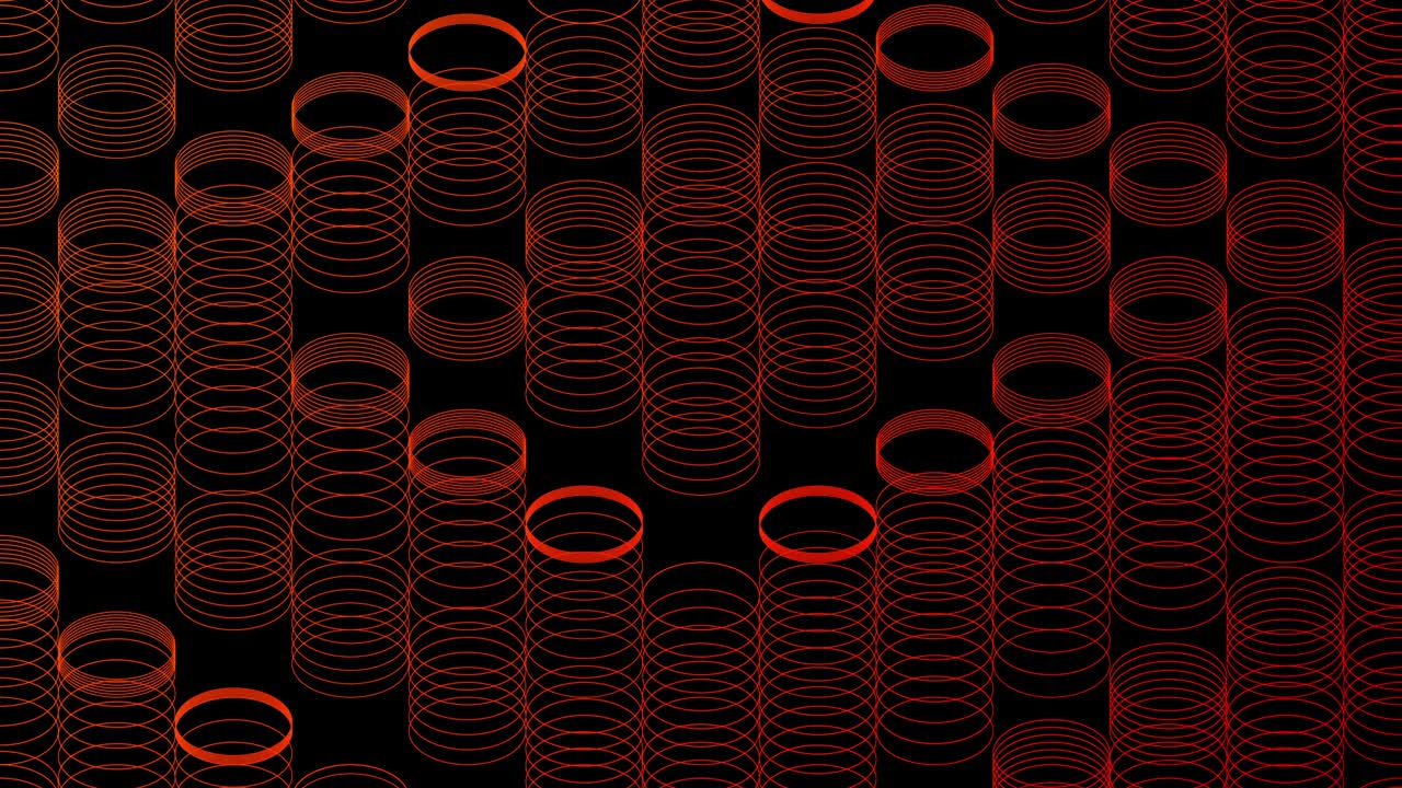 línea abstracta 3d círculo isométrico virtual iluminación en movimiento, red de tecnología concepto de transferencia de datos digitales, brillando en fondo negro animación de bucle sin costuras 4k con canal alfa mate