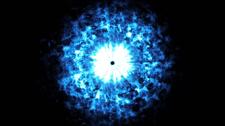 Blue particle explosion overlay