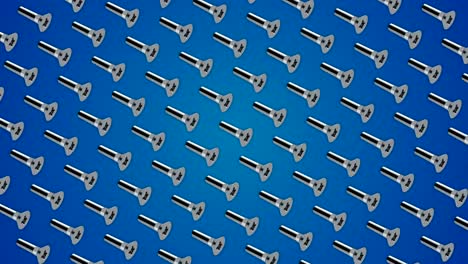 metallic screws bolts pattern blue background loop