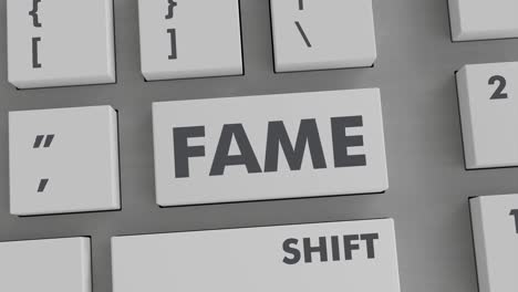 pulsando el botón de fama en el teclado