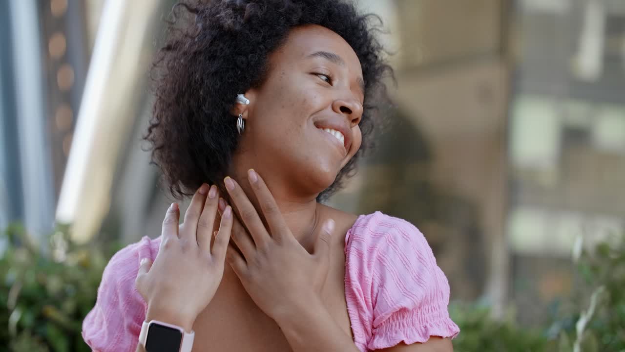 Happy Woman Dancing Outdoors