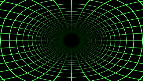 green wireframe tunnel.