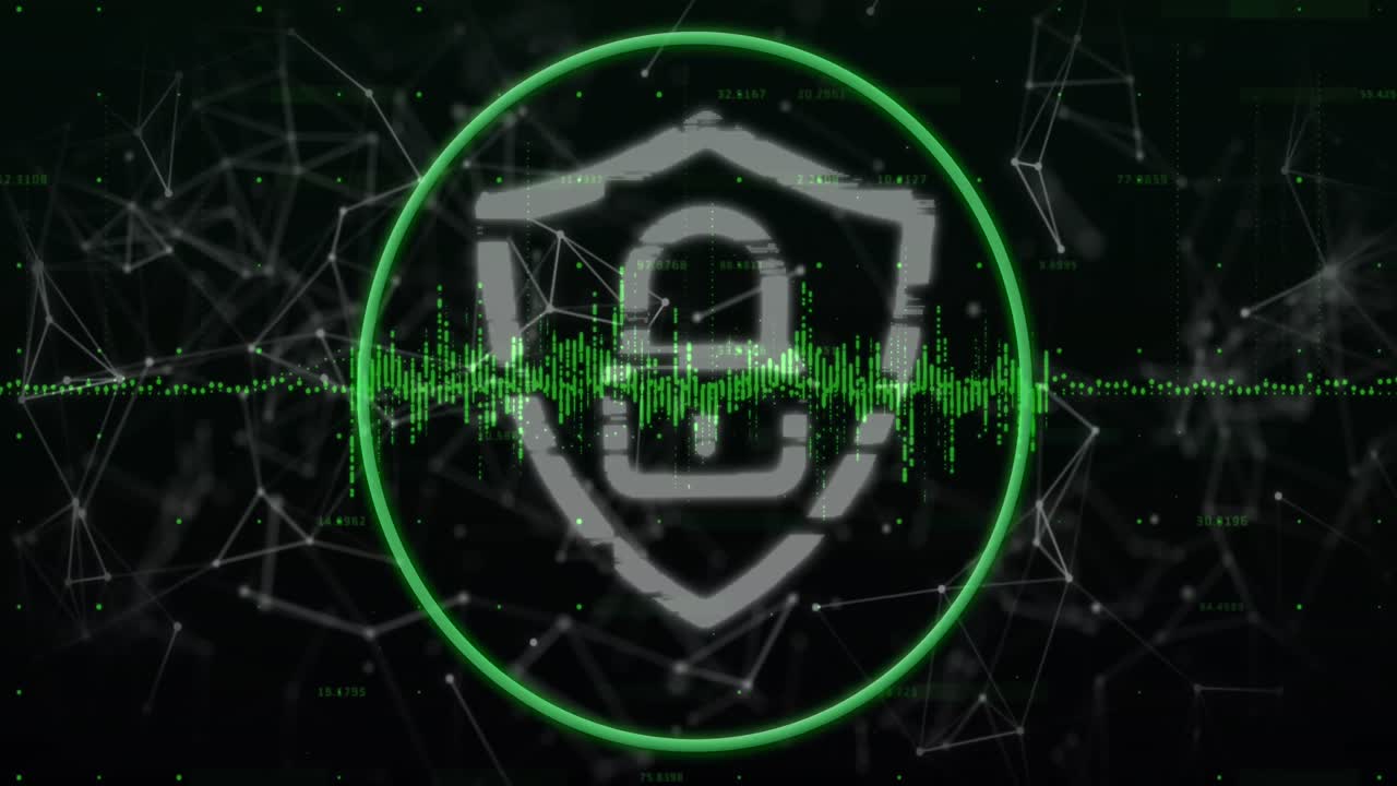 animación del candado digital y procesamiento de datos con conexiones.