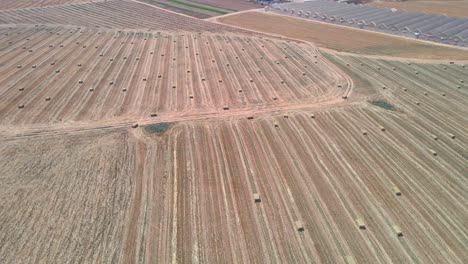 Campo-De-Paja-Desde-Arriba-En-El-Distrito-Sur-De-Israel,-Sdot-Negev