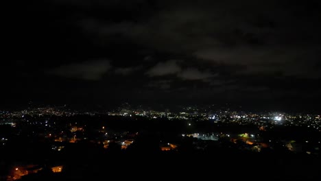 Drone-Shot-Towards-Lightning-Storm-Off-in-Distance