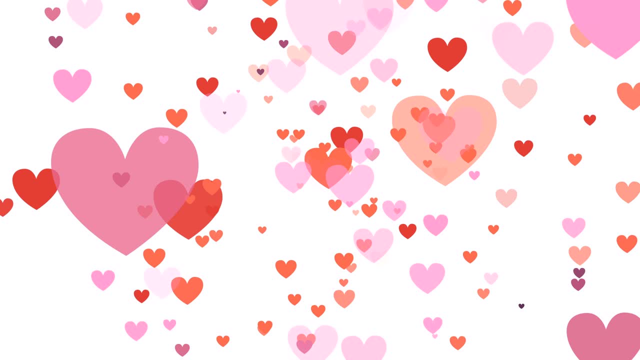 색 바탕에 빨간색과 분홍색의 심장이 있습니다.