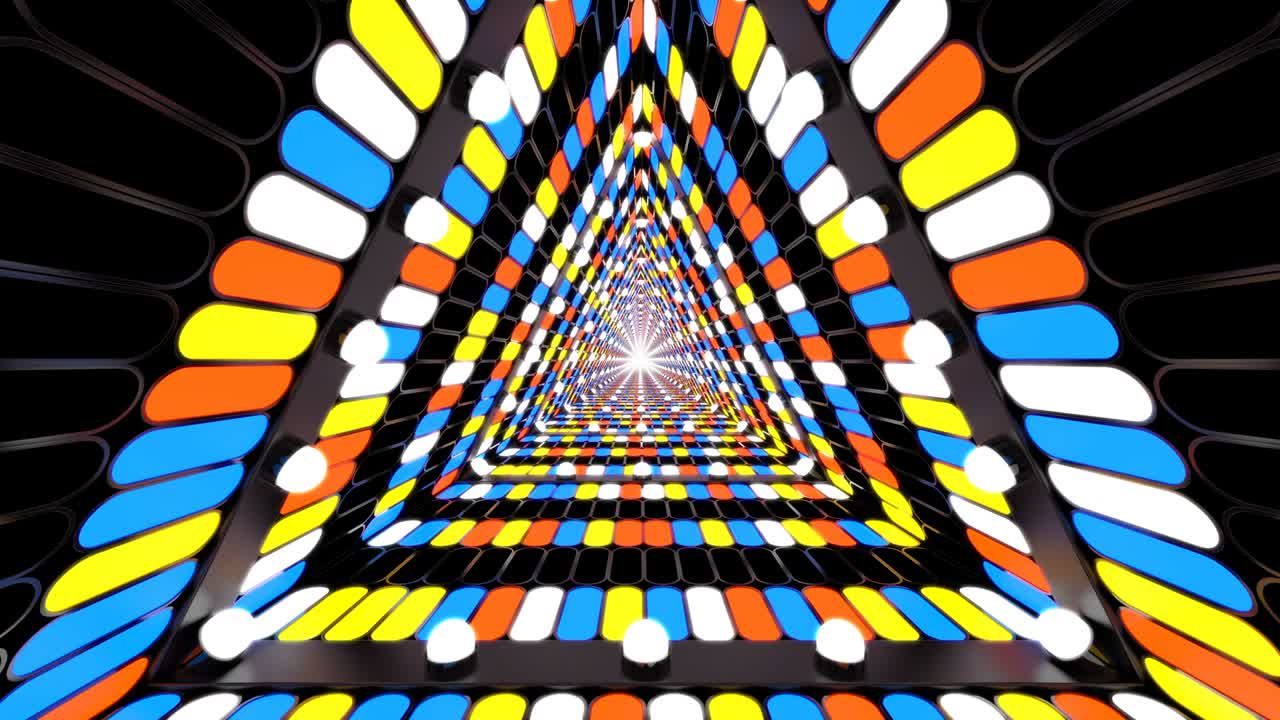 túnel de fondo de bucle de triángulo de colores