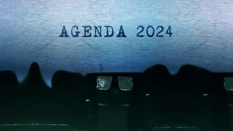 agenda 2024 on typewriter