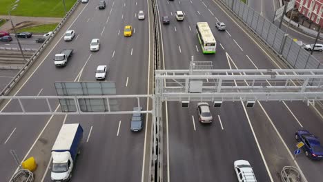 rusia ciudad de moscú día tiempo tráfico carretera ttk anillo carretera panorama aéreo 4k